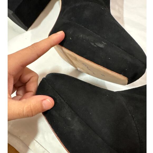 Loeffler Randall Womens Suede Block Heels Ankle Boots Shoes Black Size 9.5 - Picture 6 of 9